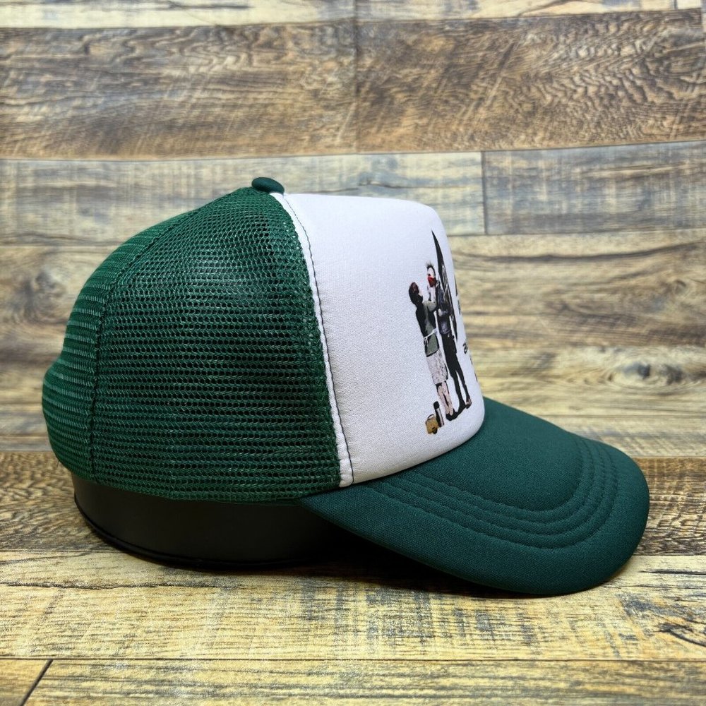 Against All Authority Except My Mom Anarchy Mens Trucker Hat Green Snapback Cap - Picture 4 of 8